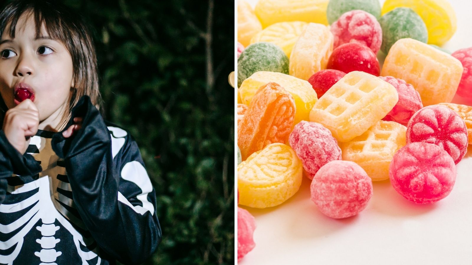 Halloween candy photos with a title