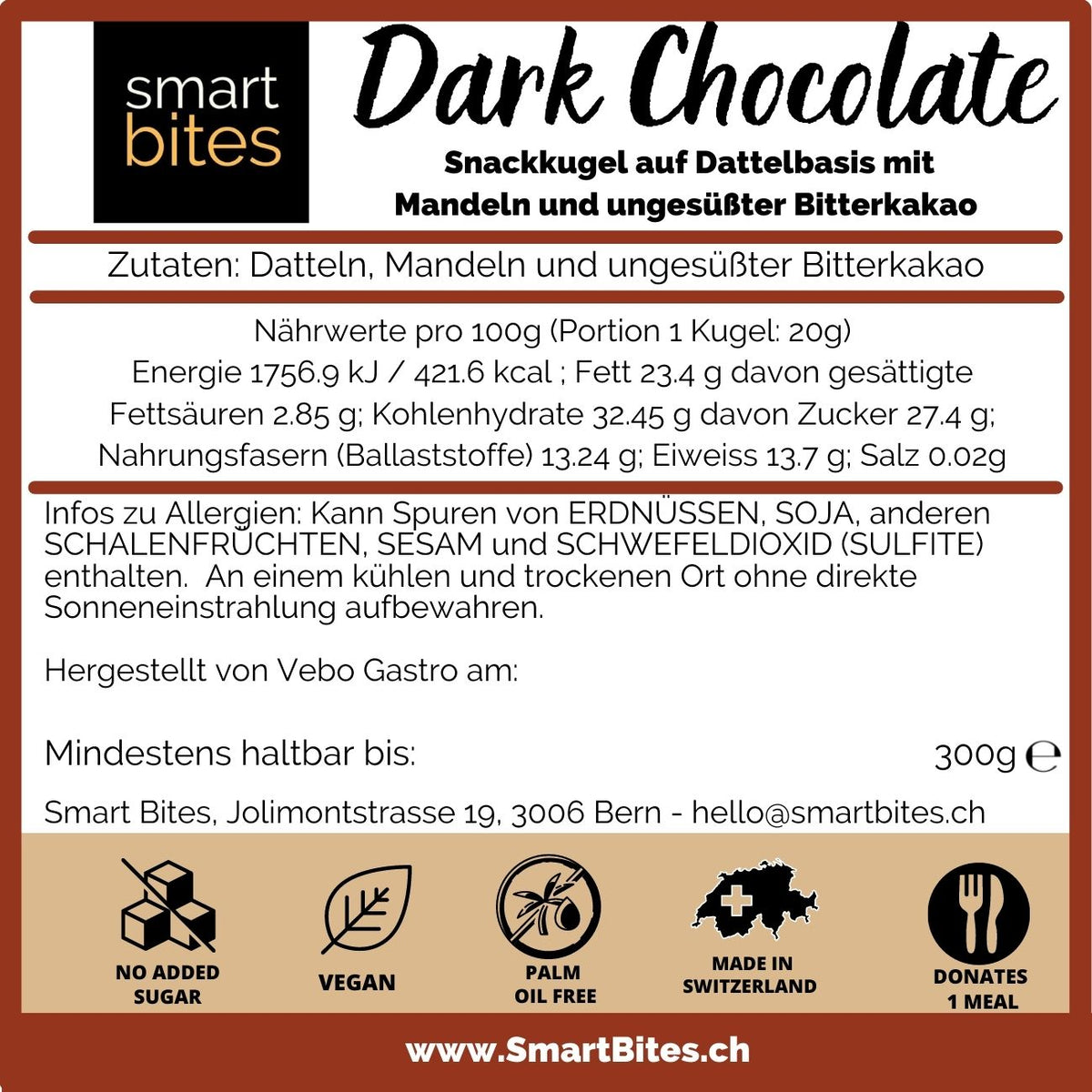 Dark Chocolate Energy Balls (15 vegane und zuckerfreie Kugeln)